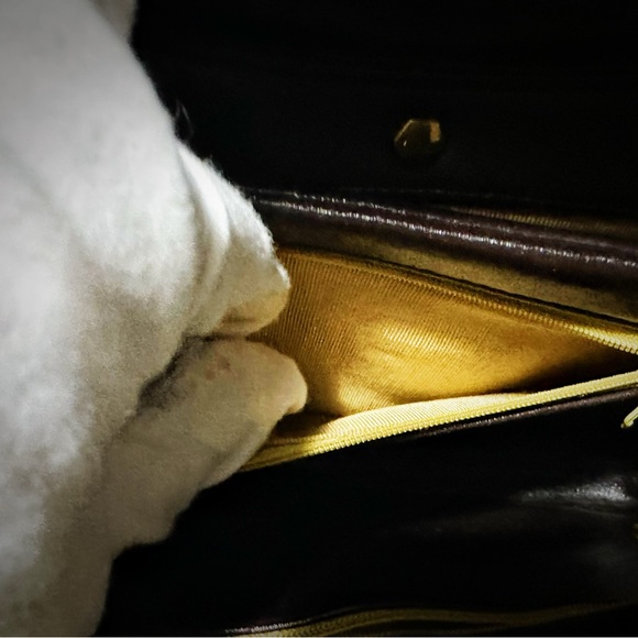 Authentic Vintage Christian  Dior 1960’s Handbag shoulder bag dark red Leather - Picture 7 of 17